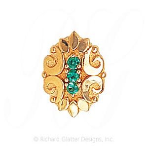 GS535 E - 14 Karat Gold Emerald Slide 